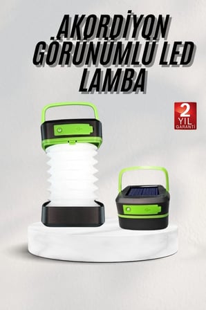 Hediye Katlanabilir Kamp Lambası Akordiyon Lamba Şarjlı 3 Kademeli Solar