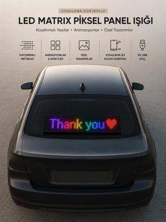Hediye Led Matrix Piksel Panel Işığı Usb Uygulama Kontrollü Kaydırmalı Yazı Ekranı