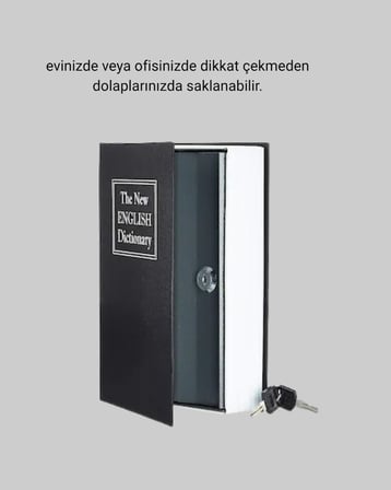 Hediye Sözlük Görünümlü Gizli Kitap Kasa – Anahtarlı Metal İç Kasa, Kompakt Boyut, Şık Ve Güvenli Tasarım
