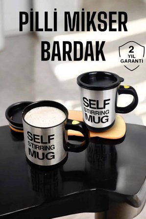 Hediye Mikser Kupa Yazılı Mug Bardak Karıştırma Özelliği