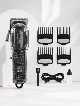 Hediye Erkek Saç Tıraş Makinesi Ayarlanabilir Bıçaklı 4 Taraklı 180 Dakika Kullanımlı Lcd Ekranlı Şarjlı