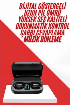 Hediye Kablosuz Bluetooth Kulaklık Android Ve İos Uyumlu Led Göstergeli Powerbankli