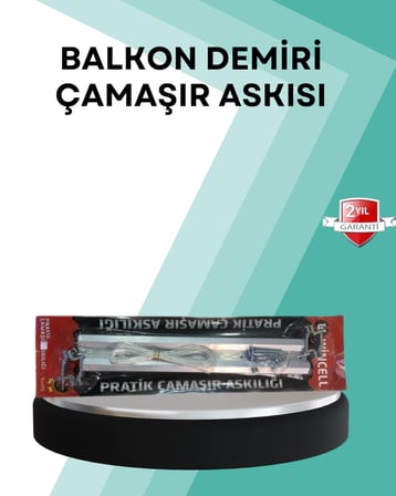 Hediye Kare Küpeşte Uyumlu Balkon Çamaşır Askısı 25x60 Cm Beyaz Pratik