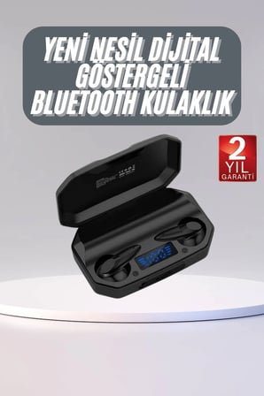 Hediye Rgb Işıklı Çift Mikrofonlu Siyah Profesyonel  Kulaklığı Kablosuz Kulakiçi