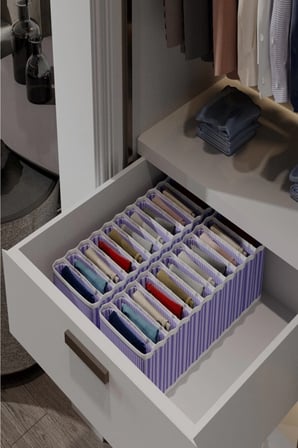 Hediye 8 Bölmeli Dolap Ve Çekmece Içi Düzenleyici Akordiyon Organizer L-00517 (1 Adet)