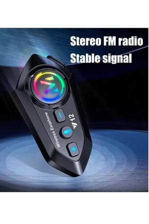 Hediye Y12  Motor Kask Kulaklık Rgb Modlu Radyolu Motosiklet Kulaklık 5.3 Bluetooth Intercom