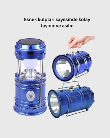 Hediye Şarj Edilebilir Güneş Enerjili Kızaklı Kamp Feneri – Usb Çıkışlı, Katlanabilir, Dayanıklı Ve Çok Fonksiyonlu