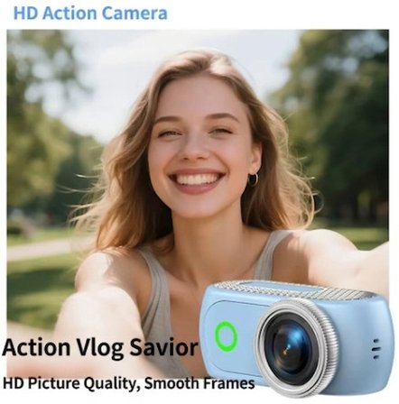 Hediye 1080p Dijital Video Kamera (32gb) Kart Dijital Vlog Fotoğraf Makinesi Türkçe  Mavi
