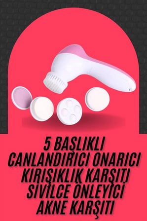 Hediye Cilt Temizleme Ve Masaj Aleti 5 Başlıklı Akne Ve Sivilce Önleyici