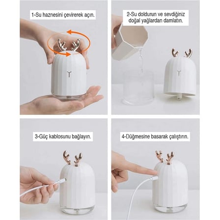 Hediye Lovely Humidifier Ortam Dezenfeksiyon Ve Şık Buhar Makinesi
