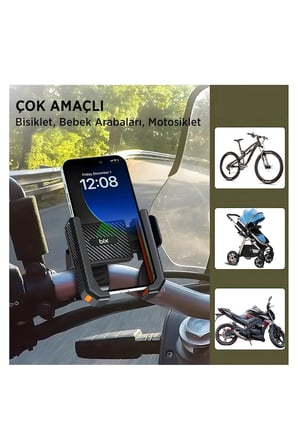 Hediye Gidon Bağlantılı Bisiklet Motosiklet İçin Esnek Abs 4-7.8″ İnç Telefon Tutucu 360° Dönebilen Tasarım