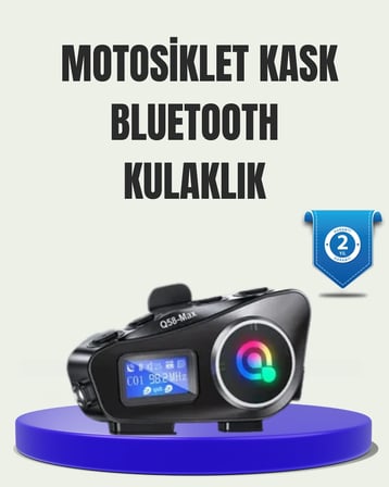 Hediye Ip65 Suya Dayanıklı Kask Bluetooth Kulaklık Lcd Ekranlı