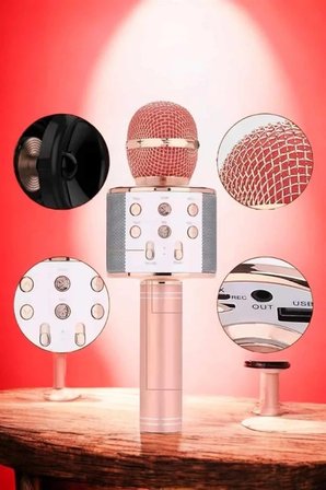 Hediye Şarjlı Ve Uzun Pil Ömürlü Karaoke Mikrofon Usb Bellek Destekli, Profesyonel Ses
