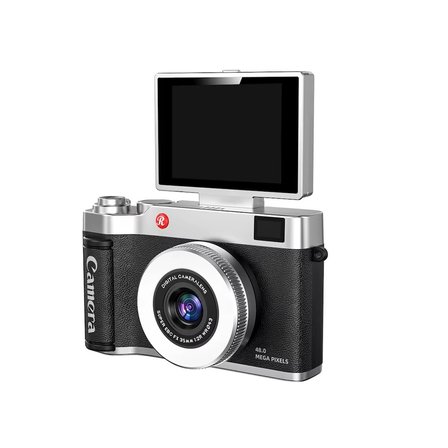 Hediye 4k Çantalı Dijital Retro Video Kamera 48mp 16x Zoom Işıklı (32gb) Kart Dijital Fotoğraf Makinesi Siyah