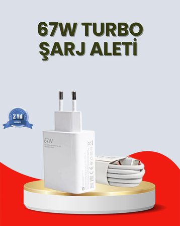 Hediye 67 Watt Ultra Hızlı Şarj Adaptörü  Redmi 9 10 12c Uyumlu