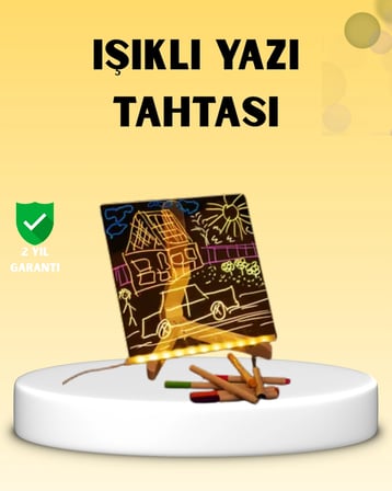 Hediye Led Işıklı Akrilik Yazı Tahtası Renkli Kalem Setiyle