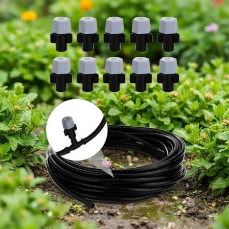 Hediye 10 Metre Kendin Yap Açık Alan Serinletme Sistemi - Nozzle Başlıklı Bahçe Ve Teras Nemlendirme Seti