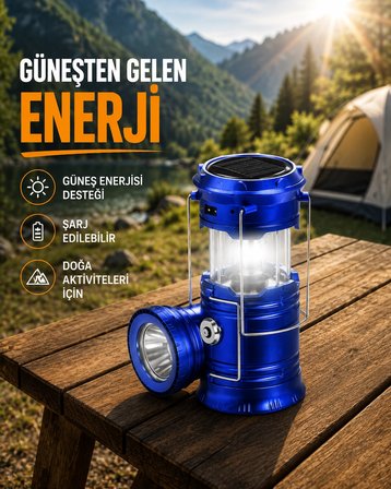 Hediye Katlanabilir Usb Çıkışlı Kamp Feneri – Şarj Edilebilir, Dayanıklı Ve Çok Fonksiyonlu