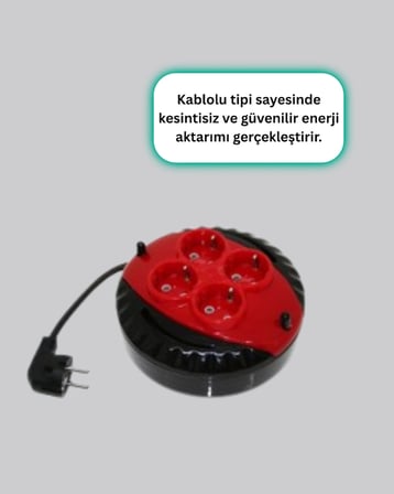 Hediye Ev Ve Ofis İçin 5 Metre Kablolu 4 Priz Makarası