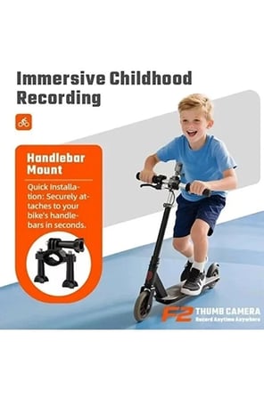 Hediye F2 2k 1080p Parmak Kamera 130° Geniş Açı Ips Ekranlı 25g Mini Taşınabilir Cep Kamerası Siyah