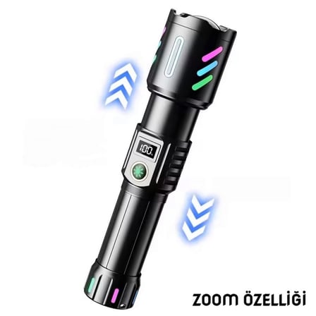 Hediye Ws-9944 20w Zoomlu Fosforlu Metal Şarjlı El Feneri