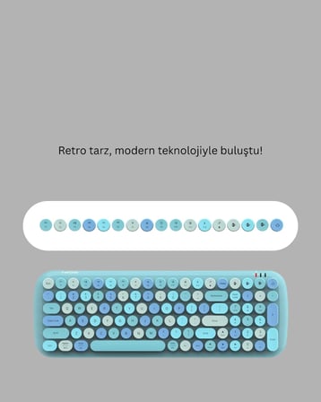 Hediye Kablosuz Klavye Ve Mouse Seti – Sessiz Tuş, Retro Tasarım