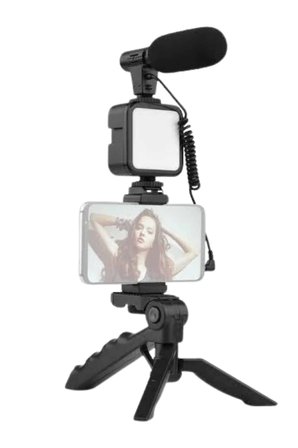 Hediye Tripod Telefon Tutucu Kumandalı Mikrofon Led Işık Vlog Video Kayıt