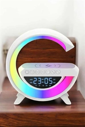 Hediye Bluetooth Hoparlör 15w Kablosuz Hızlı Şarj Led Gece Lambası