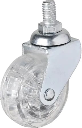 Hediye 326 - 50x20 Mm Şeffaf Makaralı Vidalı Teker 4 Adet