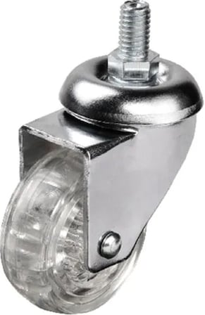 Hediye 302 - 50x20 Mm Şeffaf Makaralı Vidalı Teker