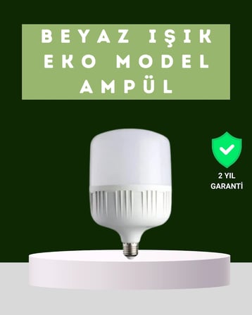 Hediye Şarjlı Led Torch Ampul 30 Watt Beyaz Işık Enerji Tasarruflu