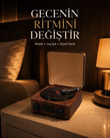 Hediye Gece Lambası Bluetooth Hoparlör Dijital Saat Çok Fonksiyonlu Su Dalgası Işıklı