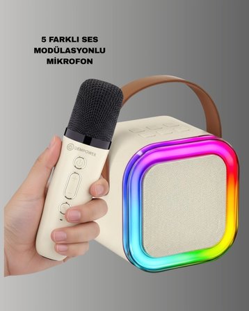 Hediye Kablosuz Karaoke Mikrofon Hoparlör Seti Güçlü Ses Çıkışı Yeni Nesil