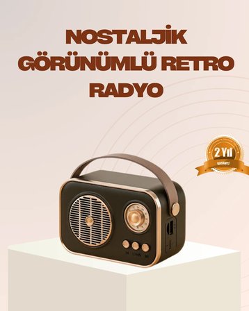 Hediye Retro Bluetooth Radyo – Nostaljik Tasarım, Tf Kart Ve Usb Destekli