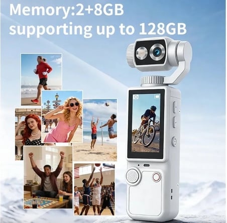 Hediye Q8 4k Ultra Hd Taşınabilir Vlog Spor Ve Aksiyon Kamerası 2.0’’ Döndürülebilir Ips Ekran Siyah