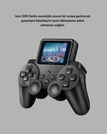Hediye Atari S10 Retro Oyun Konsolu – 520 Klasik Oyun, Taşınabilir Tasarım, Nostaljik Oyun Deneyimi