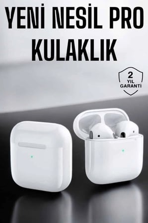 Hediye Yeni Nesil Pro Bluetooth Kulaklık Uzun Pil Ömrü Beyaz