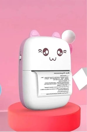 Hediye Mini Fotoğraf Yazıcı Kablosuz Etiket Yazıcı Baskı Makinesi Ios Android Uyumlu Termal Printer Pembe