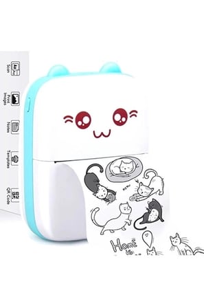 Hediye Mini Fotoğraf Yazıcı Kablosuz Etiket Yazıcı Baskı Makinesi Ios Android Uyumlu Termal Printer Pembe