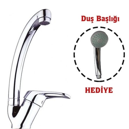 Hediye Mix Kuğu Mutfak Evye Batarya + Duş Başlığı Hediyeli