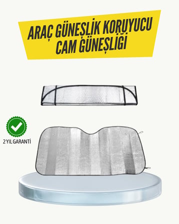 Hediye Metalize Reflektörlü Katlanabilir Araç Güneşliği – Yüksek Performanslı Isı Ve Uv Koruması