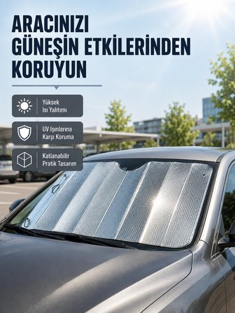 Hediye Araba Güneşliği Alüminyum Yansıtıcı Yüzeyle Etkili Isı Koruması