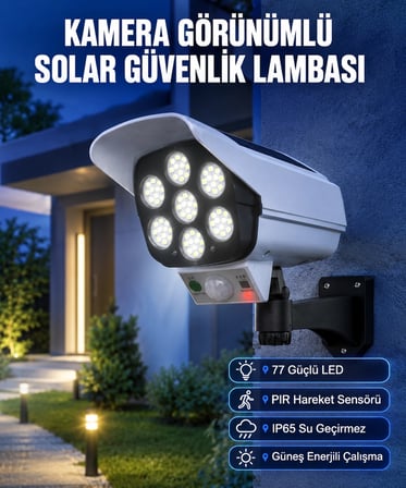 Hediye Kablosuz, Güneş Paneliyle Şarj Olan Dış Mekan Lambası – 8-10 Saat Aydınlatma Süresi