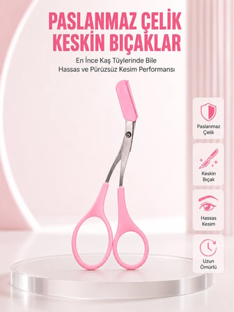 Hediye Taraklı Kaş Düzeltme Makası – Hassas Şekillendirme Ve Kolay Kullanım