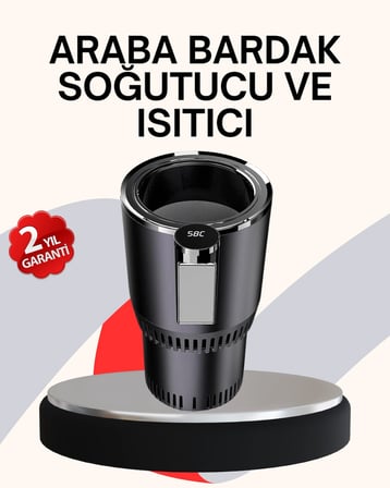 Hediye Araba Bardaklığı Isıtma Soğutma Ayarlı Çakmak Girişli Akıllı Model