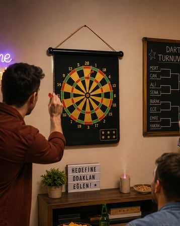 Hediye Manyetik Dart Oyunu Katlanabilir Güvenli Dart Seti 6 Ok Hediyeli