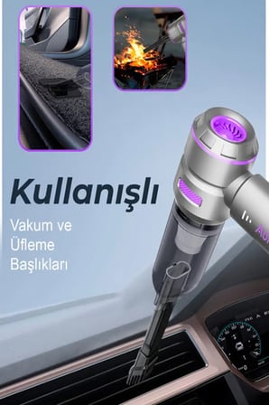 Hediye Kablosuz Taşınabilir Araç İçi El Süpürgesi 17000pa Güçlü Vakum 4’ü 1 Arada Çok Amaçlı Temizlik