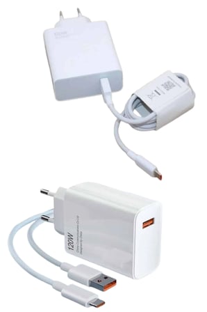 Hediye 120 Watt Turbo Hızlı Şarj Aleti Seti Hızlı Şarj Adaptörü Beyaz