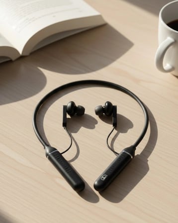 Hediye Uzun Süre Kullanımlı Kablosuz Boyun Askılı Stereo Kulaklık Güçlü Bas Ve Net Ses