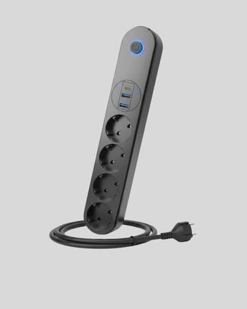 Hediye Led Anahtarlı Akım Korumalı Çoklu Priz 4 Priz 3 Usb Girişli